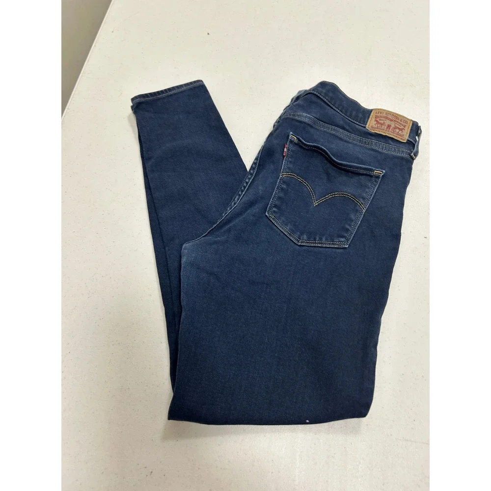 Levis 720 High Rise Super Skinny Jeans Dark Wash Indigo Womens 32 Stretch‎ 4864